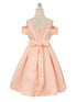 Crayon Kids Girls Multi Color Cold Shoulder Rhinestone Bow Christmas Dress 2T-14 - SophiasStyle.com
